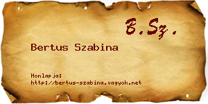 Bertus Szabina névjegykártya
