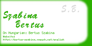 szabina bertus business card